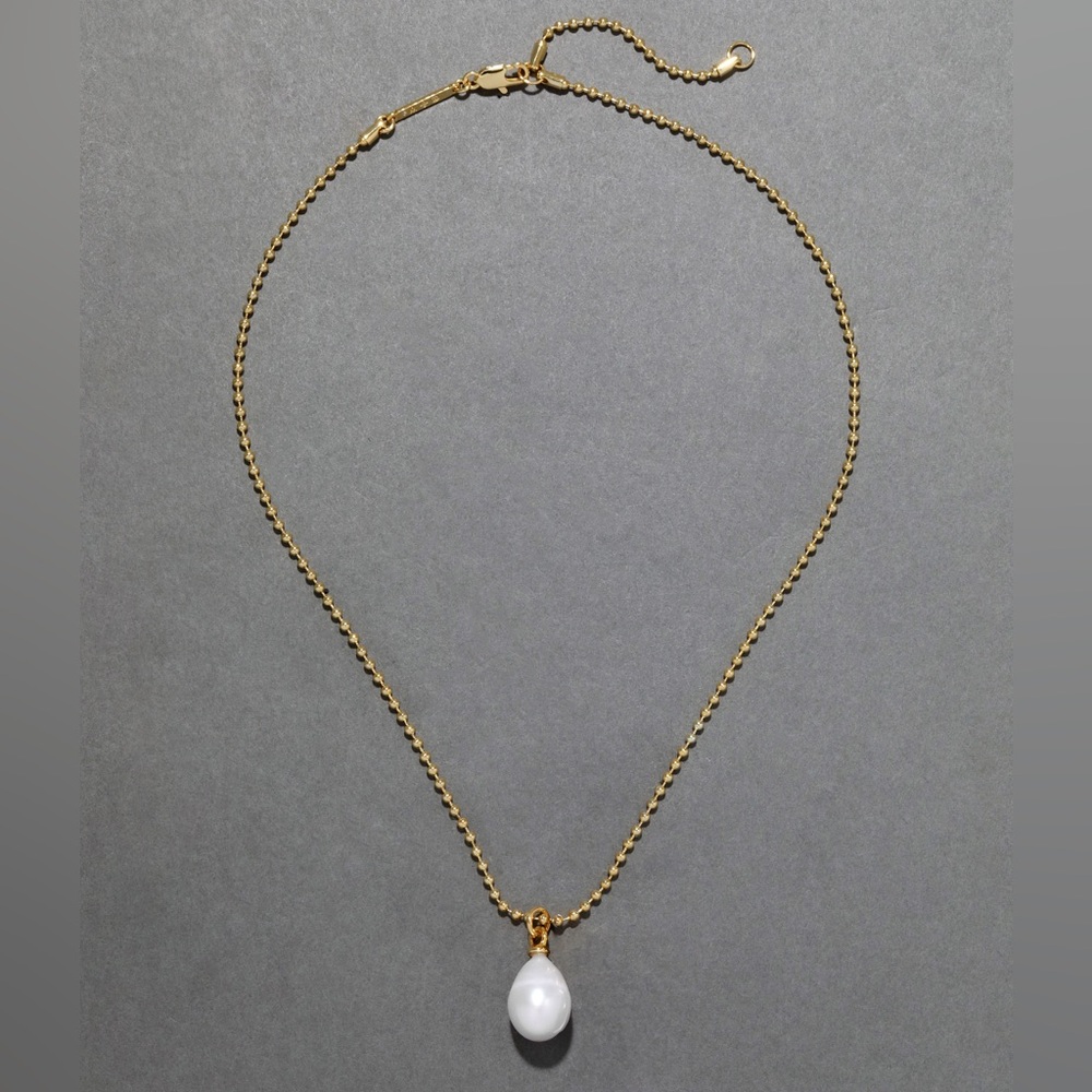 ALEXIS BITTAR • Molten Gold La Perla Pearl Solitaire Ball Chain Necklace - Picture 13 of 13